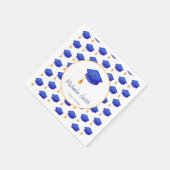 Serviette En Papier Royal Blue Graduation Cap Graduation personnalisée (Coin)