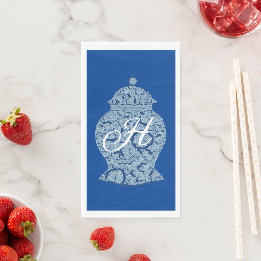 Serviette En Papier Royal Blue Jar Ginger Jars Mosaic (En situation)