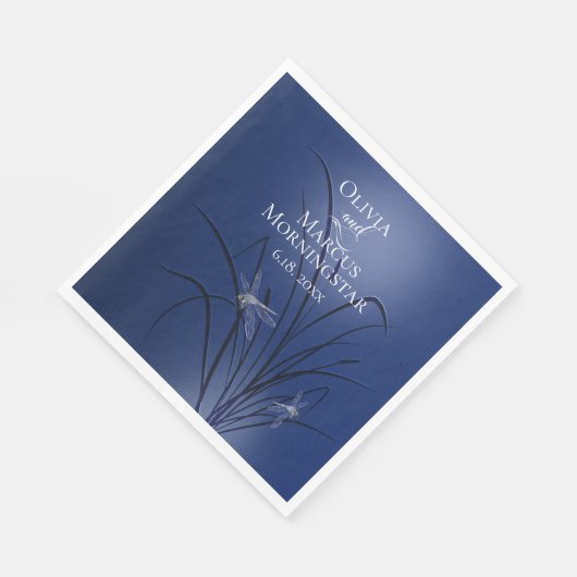 Serviette En Papier Royal Blue Purple Dragonfly (Coin)