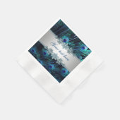 Serviette En Papier Royal Blue Silver Peacock (Coin)