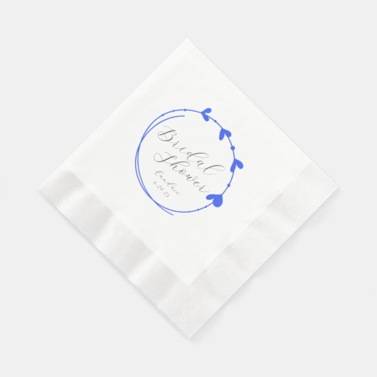 Serviette En Papier Royal Blue Simple Heart Fête des mariées de couron (Coin)