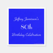 Serviette En Papier Royal Blue Solid 80th Birthday Party Paper (Devant)