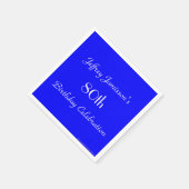 Serviette En Papier Royal Blue Solid 80th Birthday Party Paper (Coin)