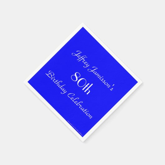 Serviette En Papier Royal Blue Solid 80th Birthday Party Paper (Coin)