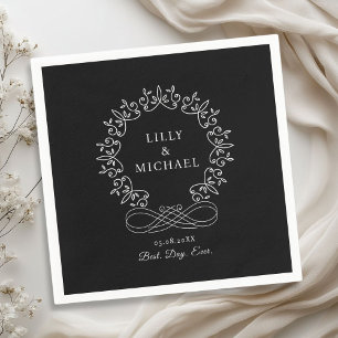 Serviette En Papier Royal, Elegant, "Best Day-Ever" Mariage