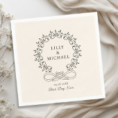 Serviette En Papier Royal, Elegant, "Best Day-Ever" Mariage