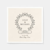 Serviette En Papier Royal, Elegant, "Best Day-Ever" Mariage (Devant)