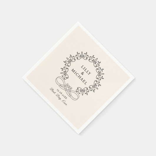 Serviette En Papier Royal, Elegant, "Best Day-Ever" Mariage (Coin)