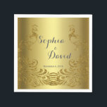 Serviette En Papier Royal Gold Abstrait Peacock Mariage personnalisé<br><div class="desc">Design très élégant avec des Peacocks arrière - plan doré et abstrait or brillant pour un événement spécial mariage. Il donnera une touche unique à votre style mariage. Sois différent ! Personnalisez avec vos propres informations. Si vous devez déplacer le texte ou modifier la taille, la police ou la couleur,...</div>