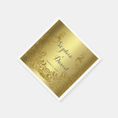 Serviette En Papier Royal Gold Abstrait Peacock Mariage personnalisé (Coin)