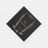 Serviette En Papier Royal Gold Art Deco Monogram Mariage (Coin)