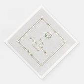 Serviette En Papier Royal Gold Crest Mariage de verdure luxuriante (Coin)