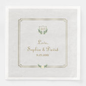 Serviette En Papier Royal Gold Crest Mariage de verdure luxuriante (Devant)