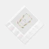 Serviette En Papier Royal Gold White Art Déco Mariage Monogramme (Coin)