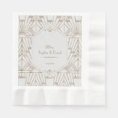 Serviette En Papier Royal Gold White Great Gatsby 1920 Mariage (Devant)