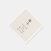 Serviette En Papier Royal Palm Logo Elegant Tropical Monogram Wedding (Coin)