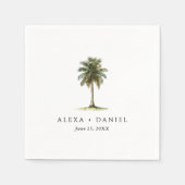 Serviette En Papier Royal Palm Tree Mariage tropical (Devant)