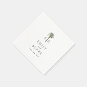 Serviette En Papier Royal Palm Tropical Classic Monogram Wedding (Coin)