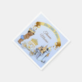 Serviette En Papier Royal Prince Castle Carriage Blue Gold Boy (Coin)