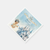 Serviette En Papier Royal Prince Castle Dragon Crown Blue Gold Boy (Coin)