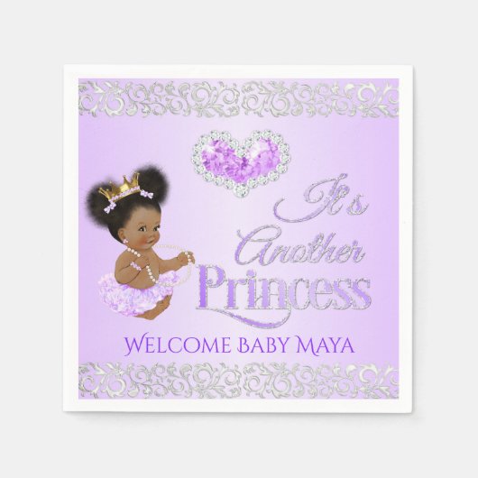 Serviette En Papier Royal Princess Lavender & Silver Diamond Heart (Devant)