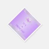 Serviette En Papier Royal Princess Lavender & Silver Diamond Heart (Coin)