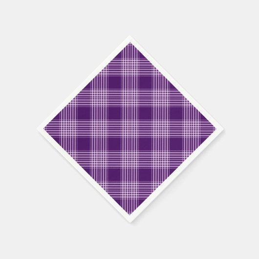 Serviette En Papier Royal Purple Et Blanc Plaid (Coin)