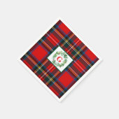 Serviette En Papier Royal Stewart Christmas MONOGRAS Plaid Wreath (Coin)