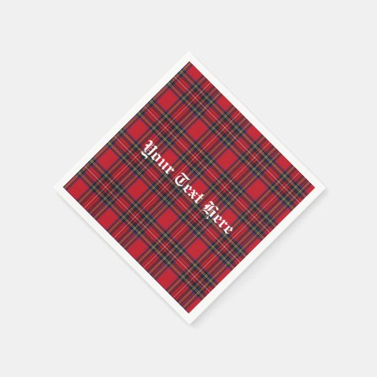 Serviette En Papier Royal Stewart Tartan Monogram (Coin)