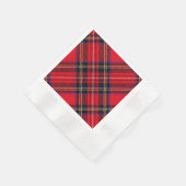 Serviette En Papier Royal Stewart tartan rouge noir plaid (Coin)