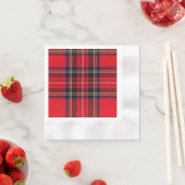 Serviette En Papier Royal Stewart tartan rouge noir plaid (En situation)
