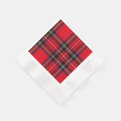 Serviette En Papier Royal Stewart tartan rouge noir plaid (Coin)
