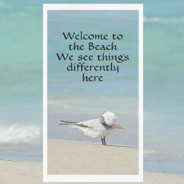 Serviette En Papier Royal Tern Bienvenue sur la plage Photographie