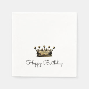 Serviette En Papier Royal Vintage Gold Crown JEUX ANNIVERSAIRE Fun