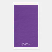 Serviette En Papier Royal violet - élégant script (Devant)