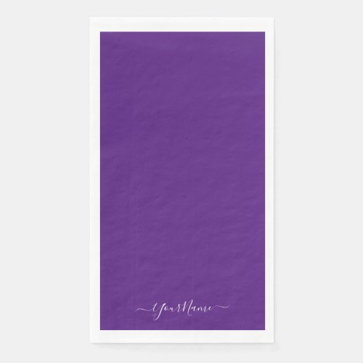 Serviette En Papier Royal violet - élégant script (Devant)