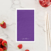 Serviette En Papier Royal violet - élégant script (En situation)