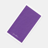 Serviette En Papier Royal violet - élégant script (Coin)