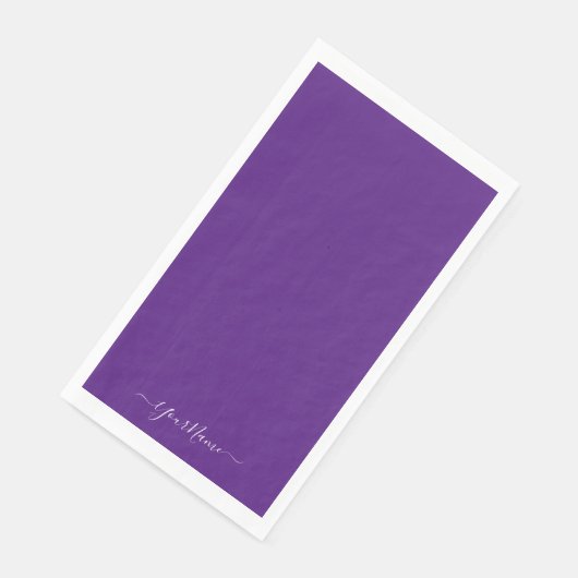 Serviette En Papier Royal violet - élégant script (Coin)