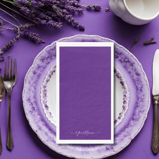 Serviette En Papier Royal violet - élégant script