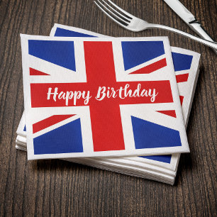 Serviette En Papier Royaume-Uni Royaume-Uni britannique Joyeux anniver