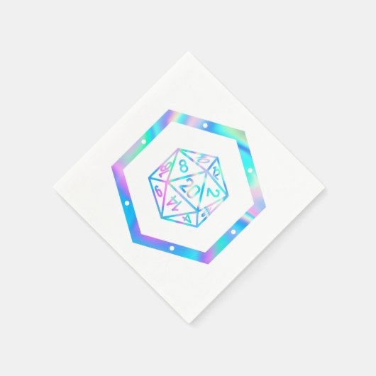 Serviette En Papier RPG Dice | Holo Old School Tabletop PnP Roleplayer (Coin)