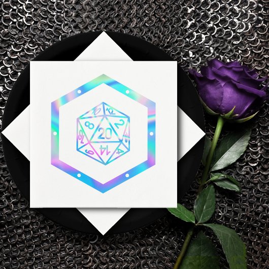 Serviette En Papier RPG Dice | Holo Old School Tabletop PnP Roleplayer