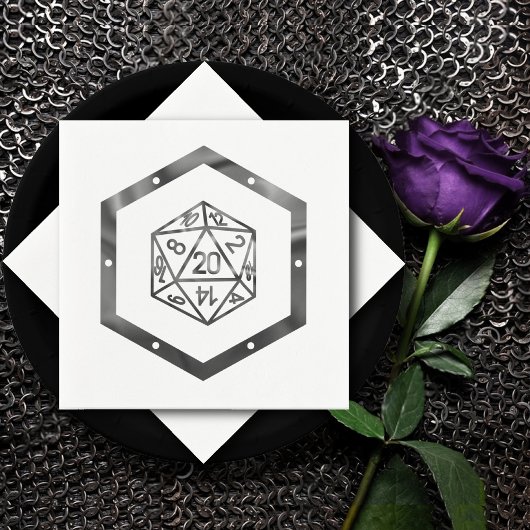 Serviette En Papier RPG Dice | Retro Old School Tabletop Roleplayer