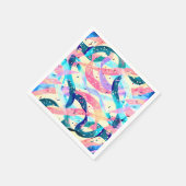 Serviette En Papier Ruban Abstrait rétro-éolien lunaire (Coin)