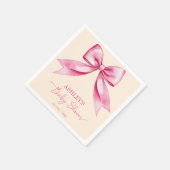 Serviette En Papier Ruban arc rose baby shower mignon élégant modèle (Coin)
