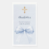 Serviette En Papier Ruban croisé bleu clair de confirmation (Devant)