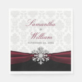 Serviette En Papier Ruban de Bourgogne Mariage d'hiver (Devant)