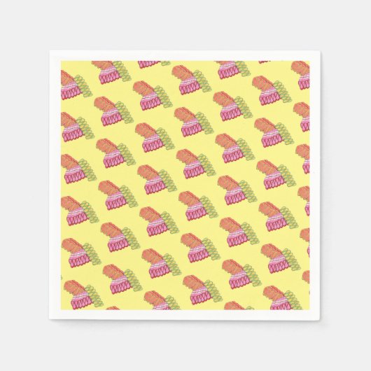 Serviette En Papier Ruban de Noël à l'ancienne Bonbons de Noël Sucré (Devant)