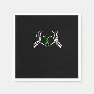 Serviette En Papier Ruban de sensibilisation au coeur des mains de squ